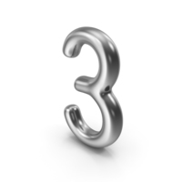 Number 3 Silver PNG & PSD Images