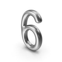 Number 6 Silver PNG & PSD Images