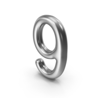 Number 9 Silver PNG & PSD Images