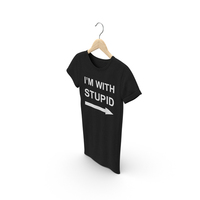 Female Crew Neck Hanging Black Im With Stupid PNG & PSD Images
