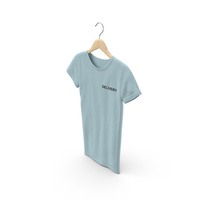 Female Crew Neck Hanging Blue Delivery 03 PNG & PSD Images