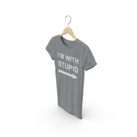 Female Crew Neck Hanging Gray I'm With Stupid PNG & PSD Images