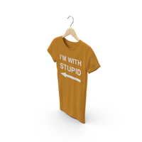 Female Crew Neck Hanging Orange Im With Stupid PNG & PSD Images