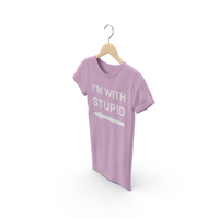 Female Crew Neck Hanging Pink Im With Stupid PNG & PSD Images