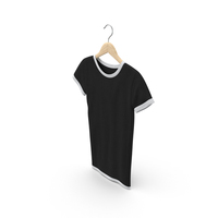 Female Crew Neck Hanging White and Black PNG & PSD Images