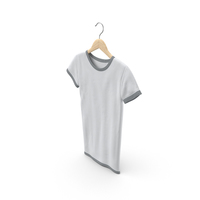 Female Crew Neck Hanging White and Gray PNG & PSD Images