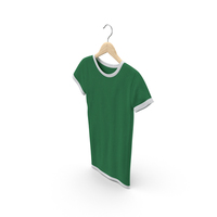 Female Crew Neck Hanging White and Green PNG & PSD Images