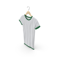 Female Crew Neck Hanging White and Green PNG & PSD Images