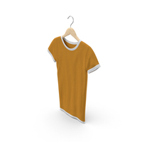 Female Crew Neck Hanging White and Orange PNG & PSD Images