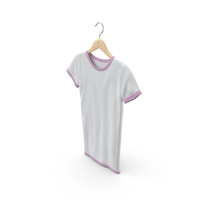 Female Crew Neck Hanging White and Pink PNG & PSD Images