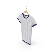 Female Crew Neck Hanging White and Purple PNG & PSD Images