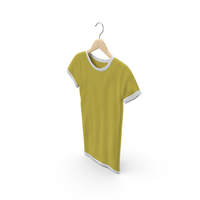 Female Crew Neck Hanging White and Yellow PNG & PSD Images