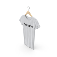 Female Crew Neck Hanging White Delivery PNG & PSD Images
