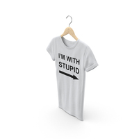 Female Crew Neck Hanging White Im With Stupid PNG & PSD Images