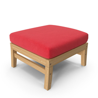 Crate and Barrel - Arbor Ottoman with Sunbrella Stone Cushion PNG & PSD Images
