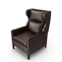 Crate and Barrel - Astaire Leather Wingback Recliner PNG & PSD Images