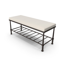 Crate And Barrel Porto Metal Bench With Cushion PNG & PSD Images