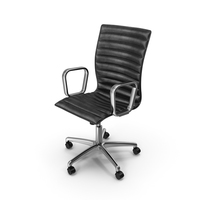 Crate and Barrel - Ripple Black Leather Office Chair PNG & PSD Images