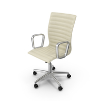 Crate and Barrel Ripple Ivory Leather Office Chair PNG & PSD Images