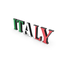 Italy Text with Flag PNG & PSD Images