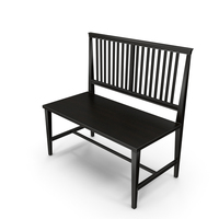 Crate and Barrel - Village Black Armless Bench PNG & PSD Images