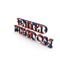 United Kingdom Text with Flag PNG & PSD Images