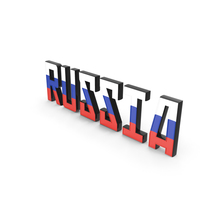 Russia Text with Flag PNG & PSD Images