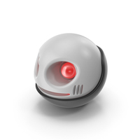 Spherical Toy Robot Head with Glow PNG & PSD Images