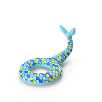 Blue and Yellow Giant Mermaid Tail Pool Float PNG & PSD Images