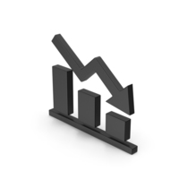 Symbol Graph Chart Down Black PNG & PSD Images