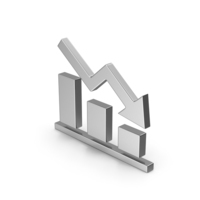 Symbol Graph Chart Down Silver PNG & PSD Images