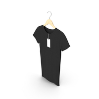 Female Crew Neck Hanging With Tag Black PNG & PSD Images