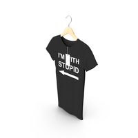 Female Crew Neck Hanging With Tag Black Im With Stupid PNG & PSD Images