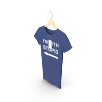 Female Crew Neck Hanging With Tag Dark Blue Im With Stupid PNG & PSD Images
