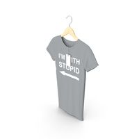Female Crew Neck Hanging With Tag Gray Im With Stupid PNG & PSD Images