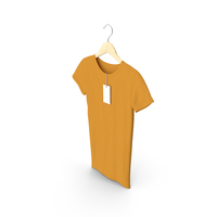 Female Crew Neck Hanging With Tag Orange PNG & PSD Images