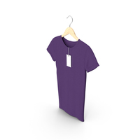 Female Crew Neck Hanging With Tag Purple PNG & PSD Images