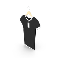 Female Crew Neck Hanging With Tag White and Black PNG & PSD Images