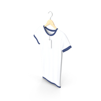 Female Crew Neck Hanging With Tag White and Dark Blue PNG & PSD Images