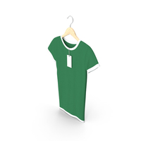 Female Crew Neck Hanging With Tag White and Green PNG & PSD Images