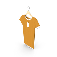 Female Crew Neck Hanging With Tag White and Orange PNG & PSD Images