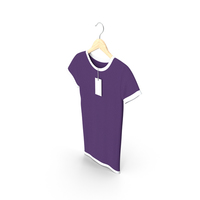 Female Crew Neck Hanging With Tag White and Purple PNG & PSD Images