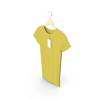 Female Crew Neck Hanging With Tag Yellow PNG & PSD Images