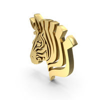 Golden Donkey Face Symbol PNG & PSD Images