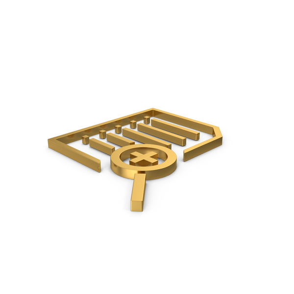 Gold Symbol Document Zoom PNG & PSD Images