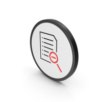 Icon Document File Zoom Out Red PNG & PSD Images