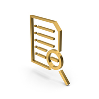Symbol Document Zoom Out Gold PNG & PSD Images