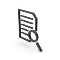 Symbol Document With Magnifying Glass Black PNG & PSD Images