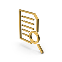 Symbol Document With Magnifying Glass Gold PNG & PSD Images