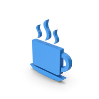 Coffee Cup Symbol Blue PNG & PSD Images